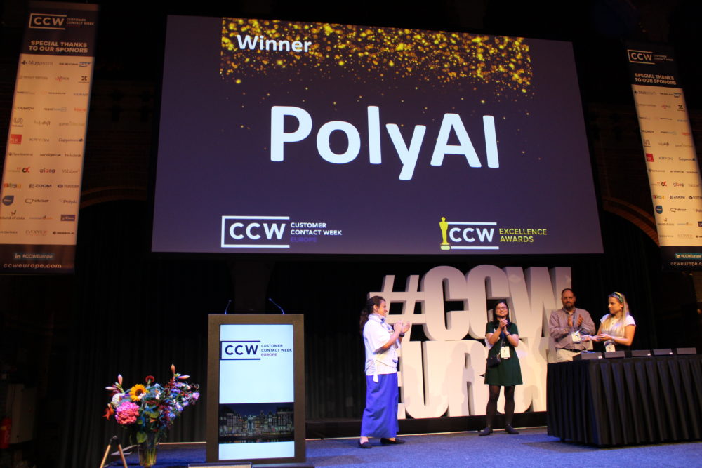 PolyAI was awarded Disruptive Technology of the Year at the CCW Europe Excellence Awards.
