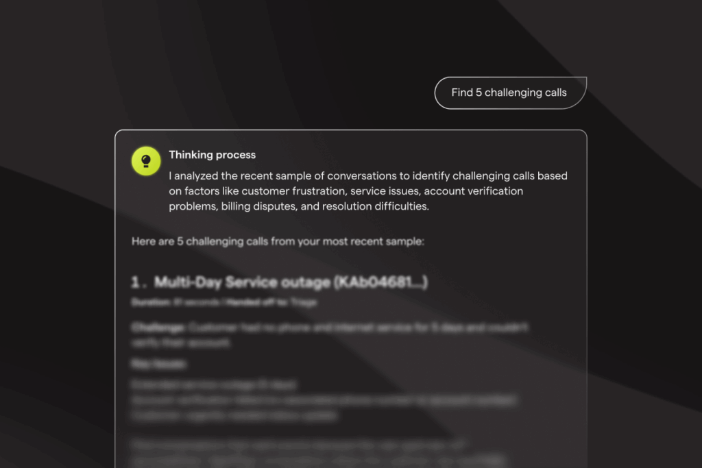 PolyAI Smart Analyst reasoning logic, and chat history